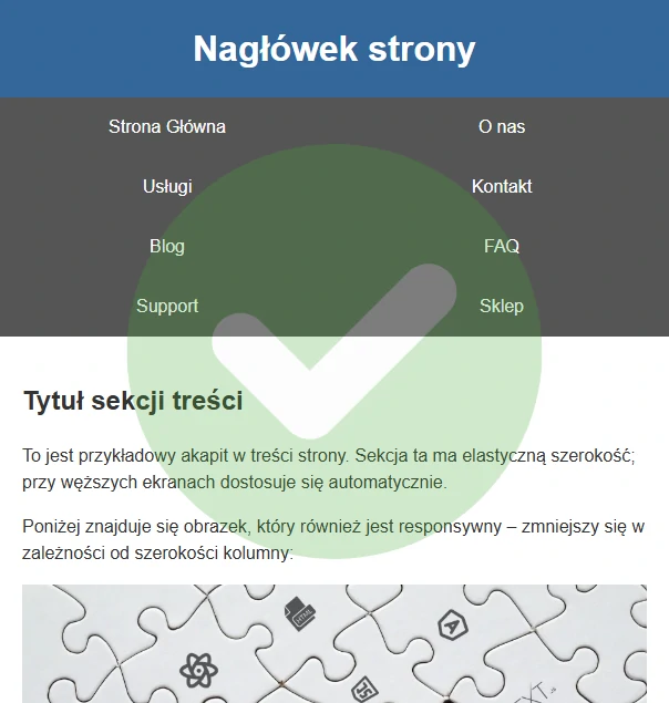 Poprawnie zoptymalizowana strona pod kątem urządzeń mobilnych